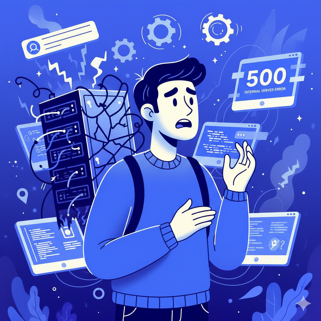 Feil 500 - intern serverfeil illustrasjon